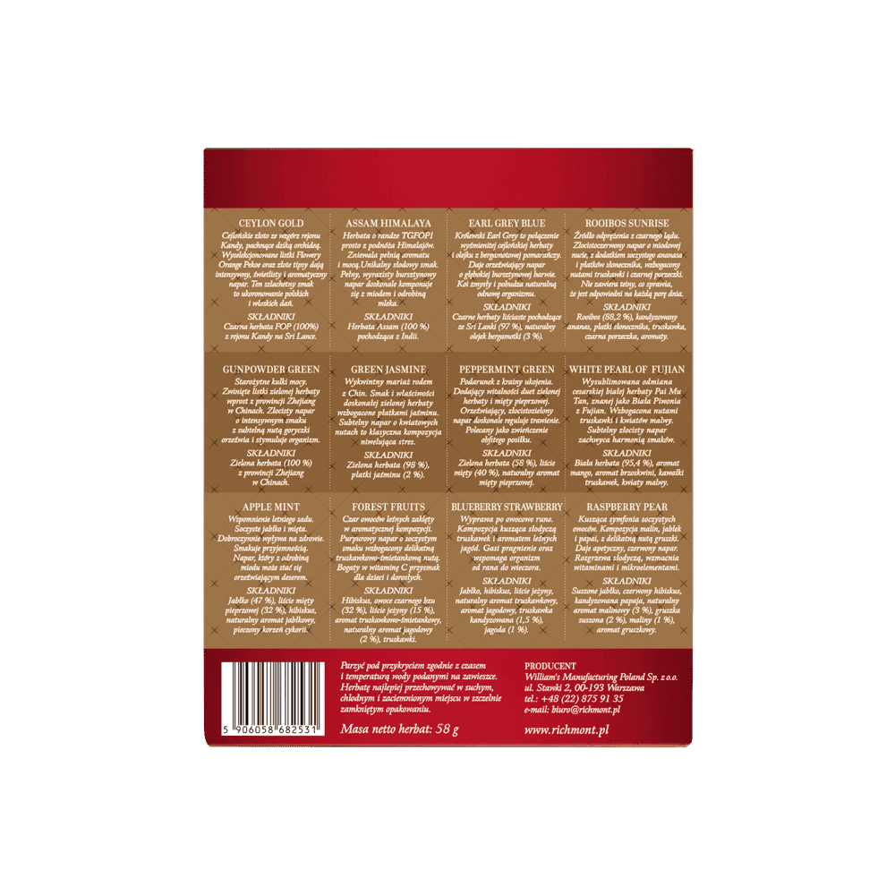 ZESTAW DO ZAPARZANIA HOT + 12 HERBAT RICHMONT