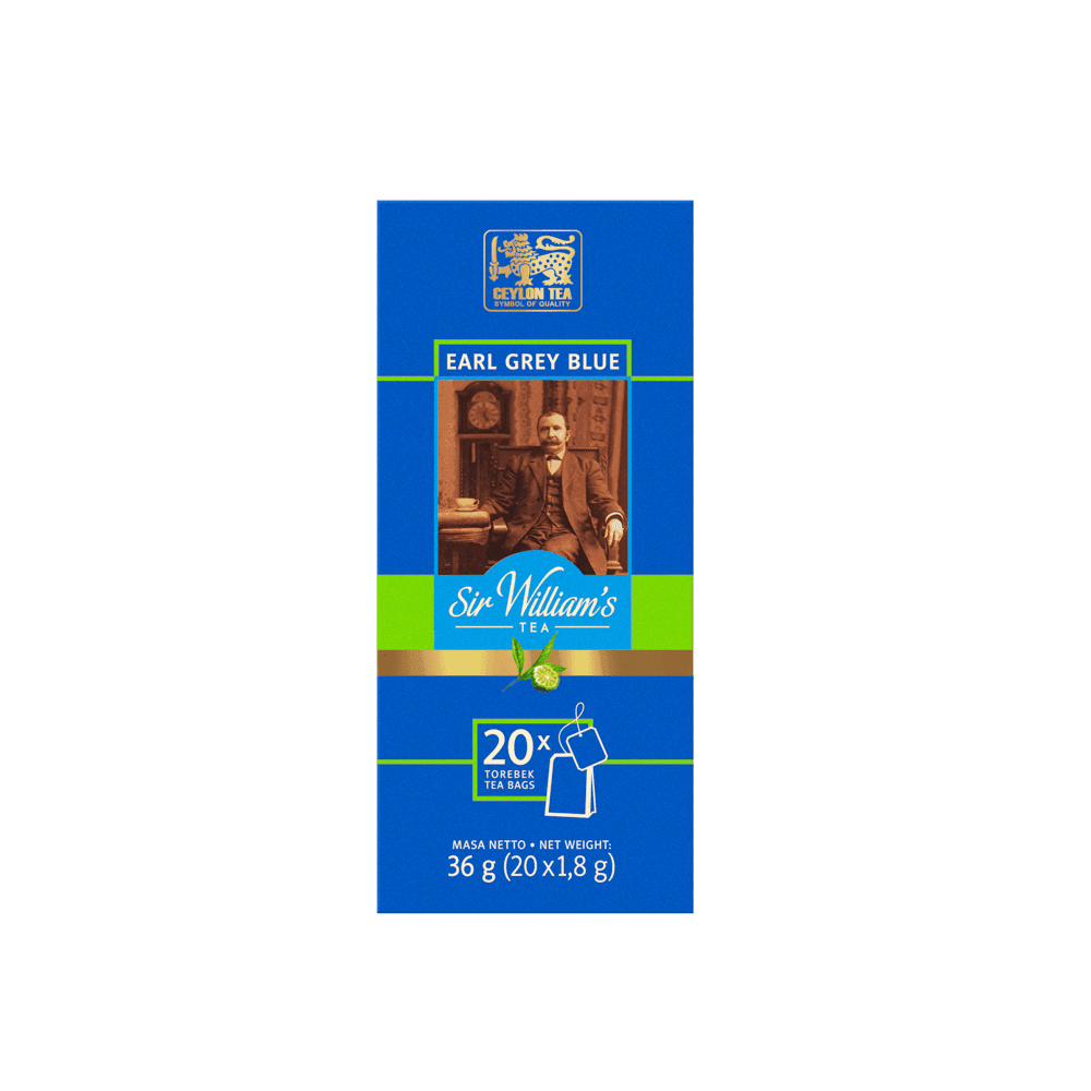 Czarna Herbata Sir William's Tea Earl Grey Blue 20 Saszetek