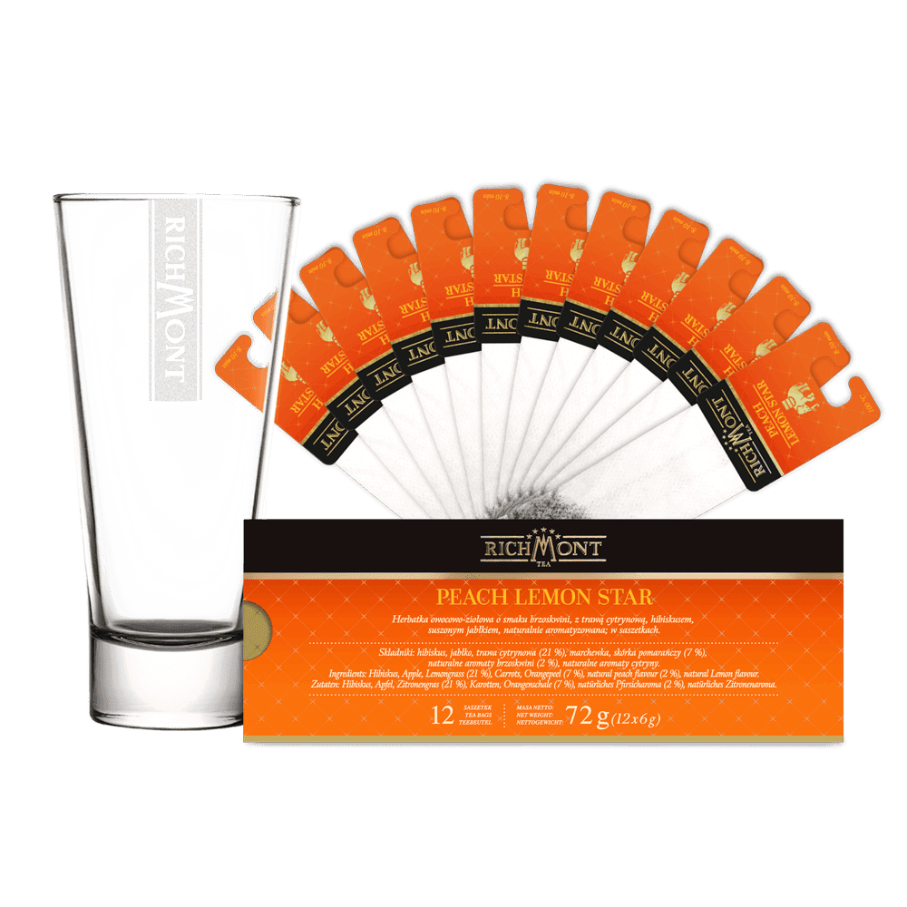 Zestaw Richmont Peach Lemon 12 Saszetek + Szklanka Richmont Ice