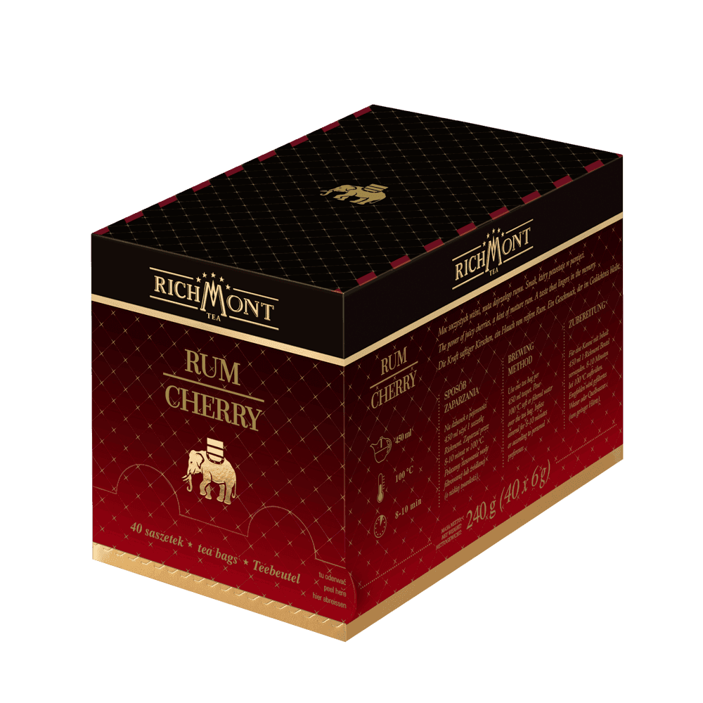 Herbata Richmont Rum Cherry 40 Saszetek z Zestawem do Celebracji Herbaty Richmont