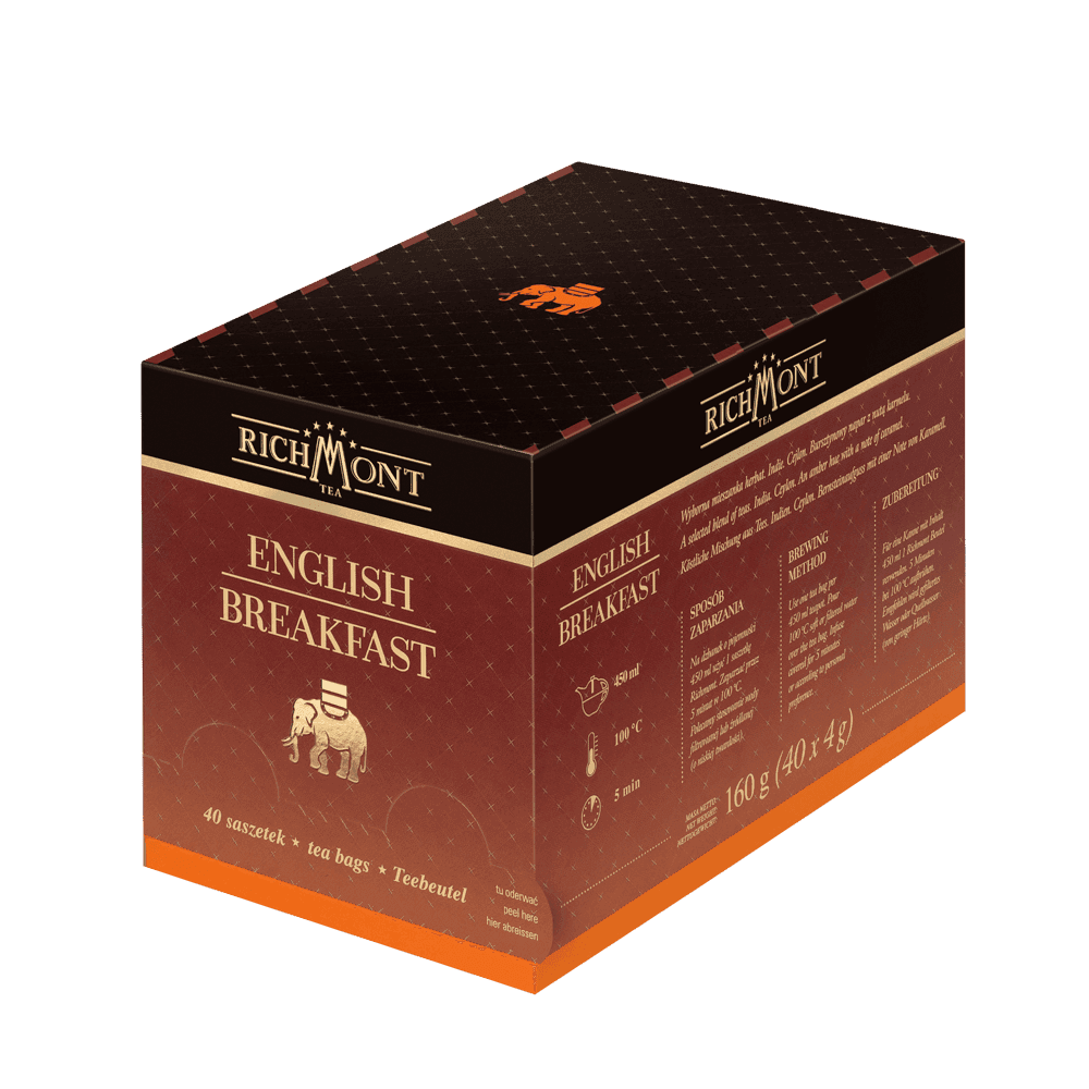 Herbata Richmont English Breakfast 40 Saszetek z Zestawem do Celebracji Herbaty Richmont