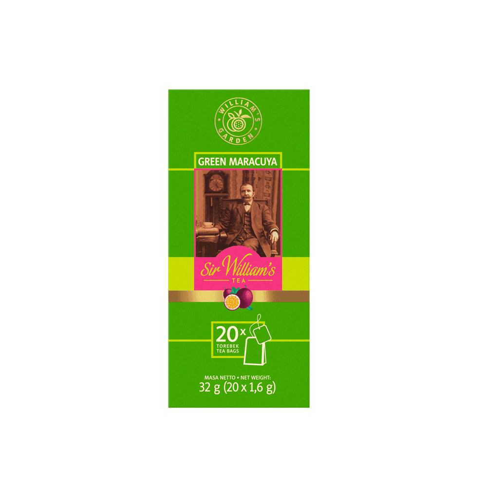 Pakiet 6x Zielona Herbata Sir William’s Tea Green Maracuja 20 Saszetek