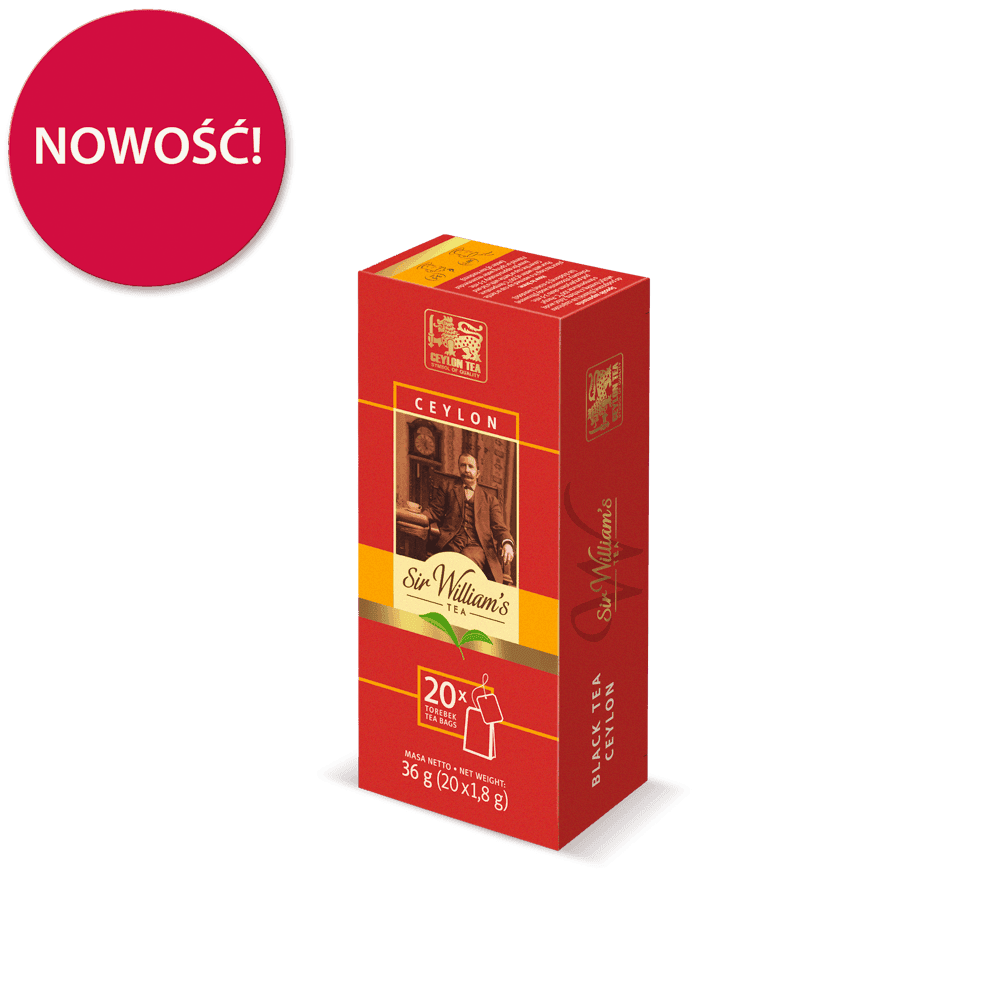 Pakiet 6x Czarna Herbata Sir William's Tea Ceylon 20 Saszetek