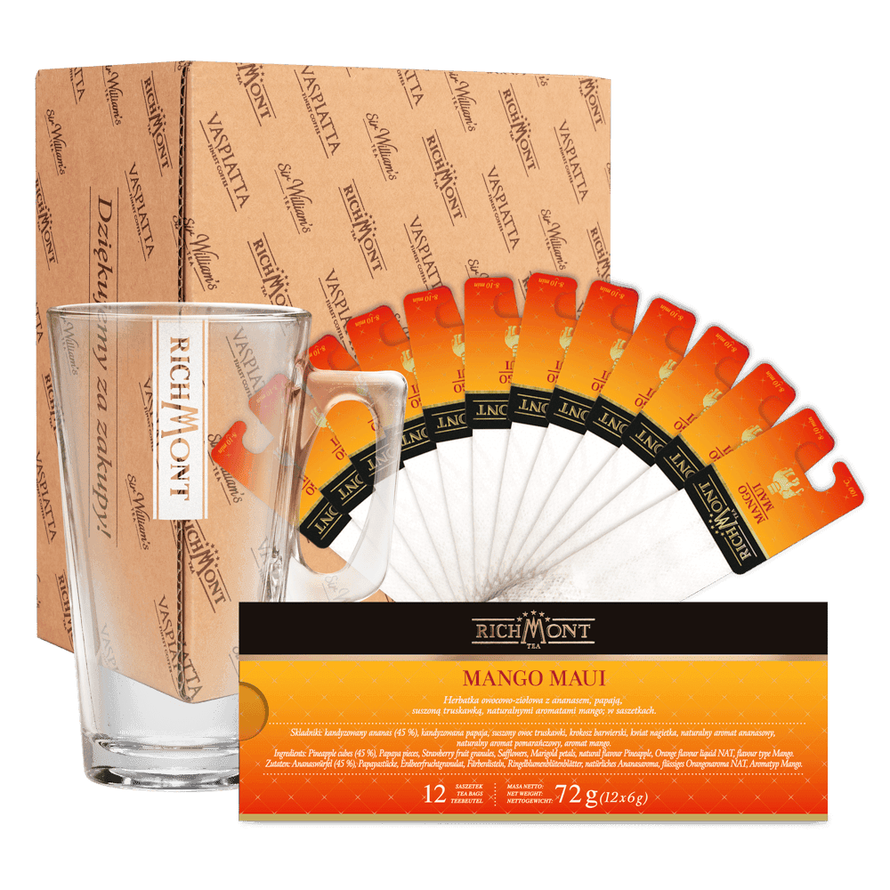 Zestaw Richmont Mango Maui 12 Saszetek + Szklanka Richmont Hot