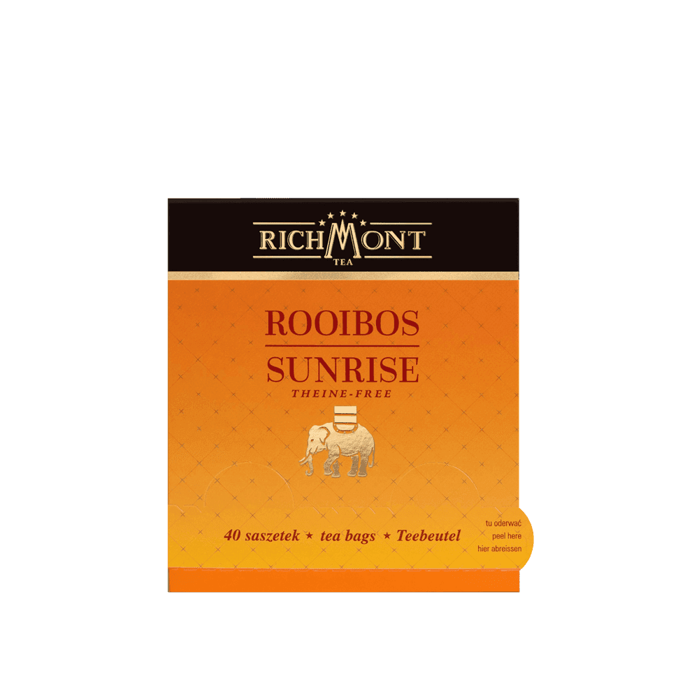 Herbatka Richmont Rooibos Sunrise 40 Saszetek z Zestawem do Celebracji Herbaty Richmont
