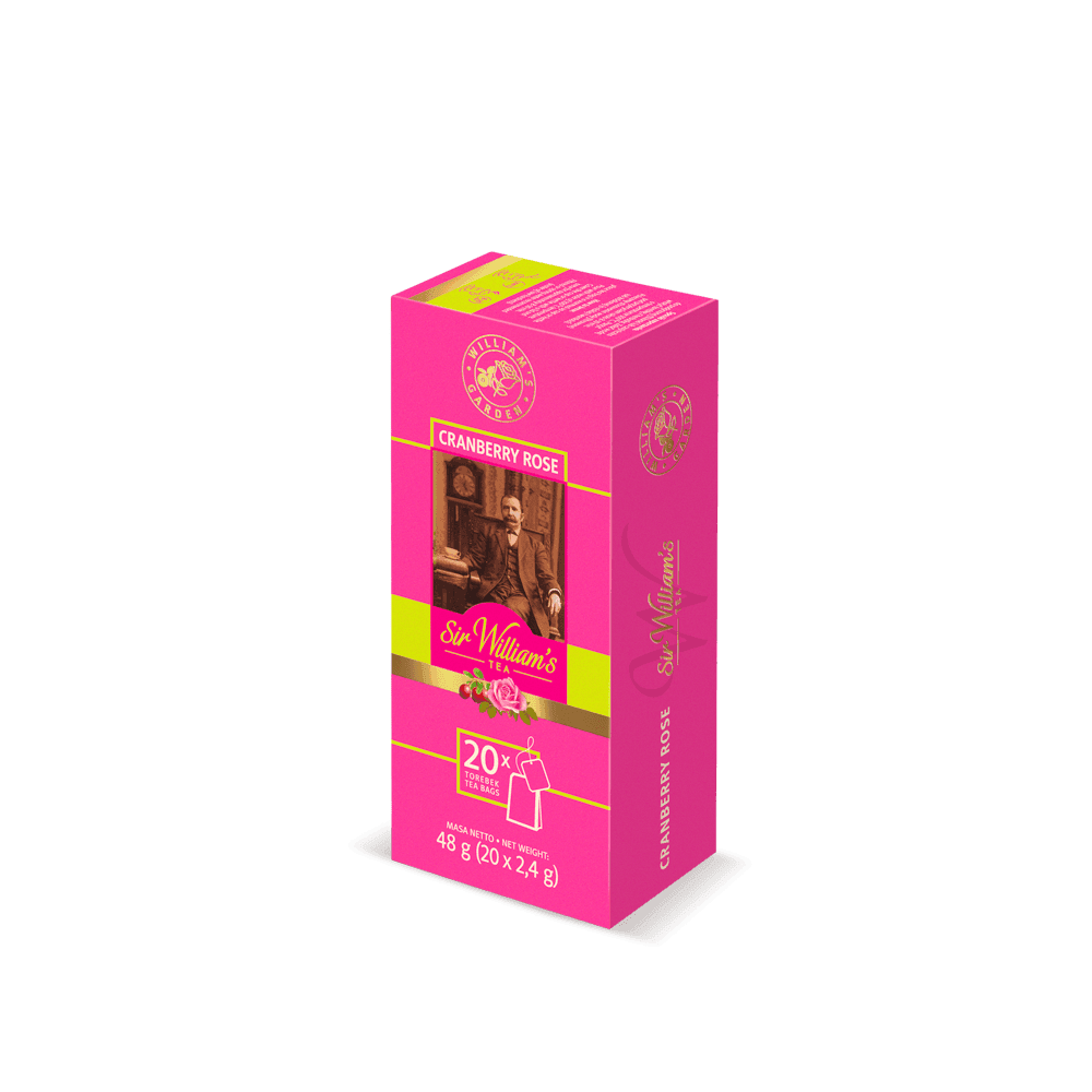 Pakiet 6x Owocowo-Ziołowa Herbatka Sir William’s Tea Cranberry Rose 20 Saszetek