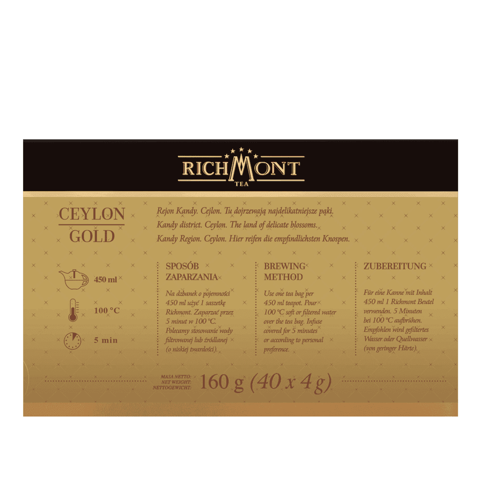 Czarna Herbata Richmont Ceylon Gold 40 Saszetek