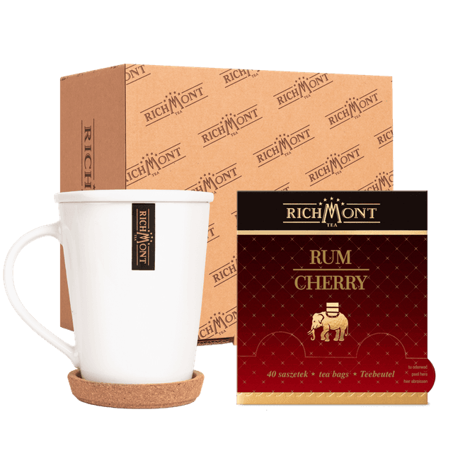 Herbata Richmont Rum Cherry 40 Saszetek z Zestawem do Celebracji Herbaty Richmont