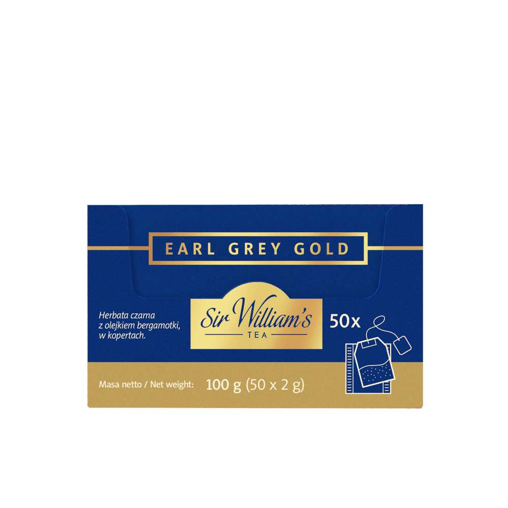 Czarna Herbata Sir William’s Tea Earl Grey Gold 50 saszetek 