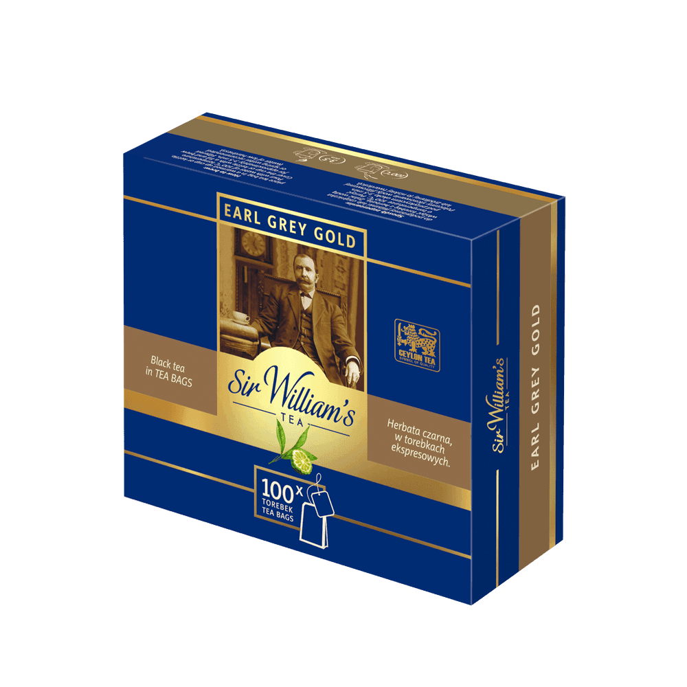 Herbata Czarna Sir William's Tea Earl Grey Gold 100 Saszetek