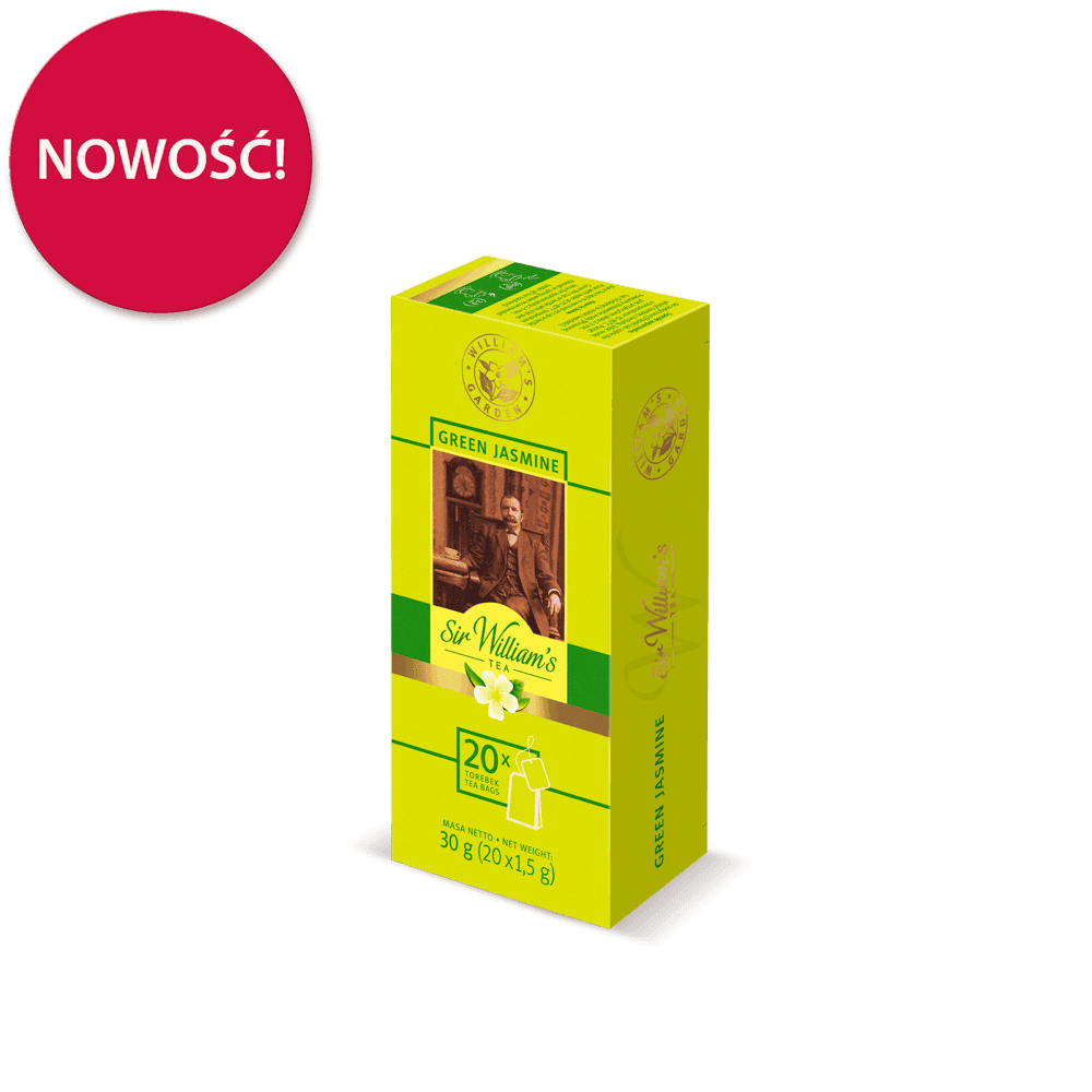 Zielona Herbata Jaśminowa Sir William's Tea Green Jasmine 20 Saszetek