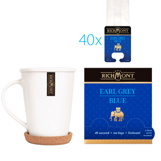 Herbata Richmont Earl Grey Blue 40 Saszetek z Zestawem do Celebracji Herbaty Richmont