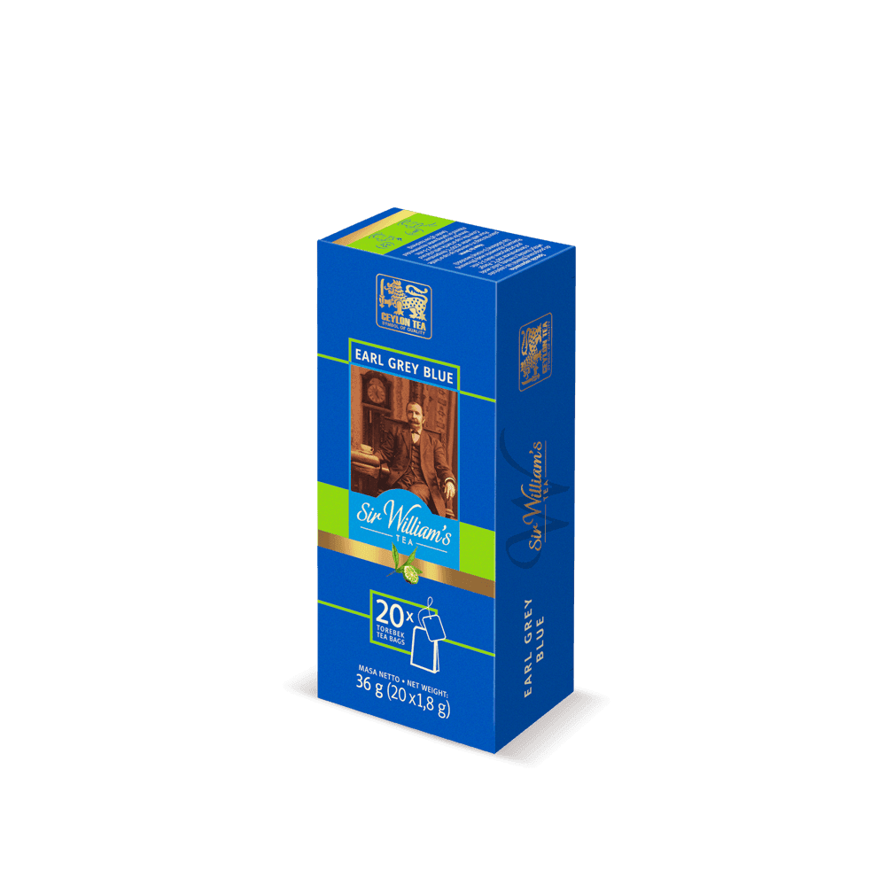 Pakiet 6x Czarna Herbata Sir William's Tea Earl Grey Blue 20 Saszetek