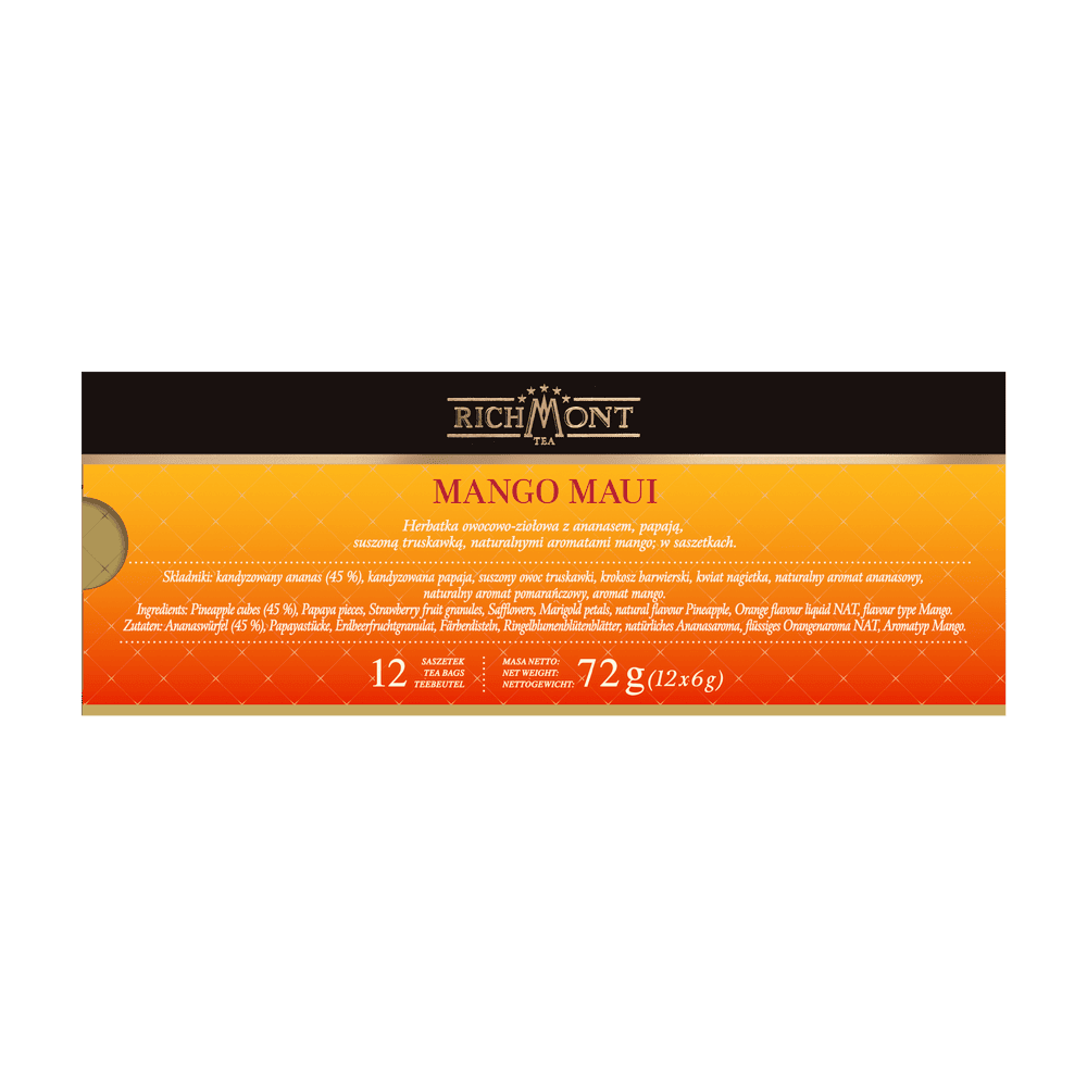 Zestaw Herbata Richmont Mango Maui 12 Saszetek + Szklanka Richmont Ice