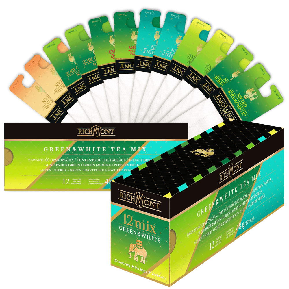 Mix Zielonych i Białych Herbat Richmont 12 Saszetek