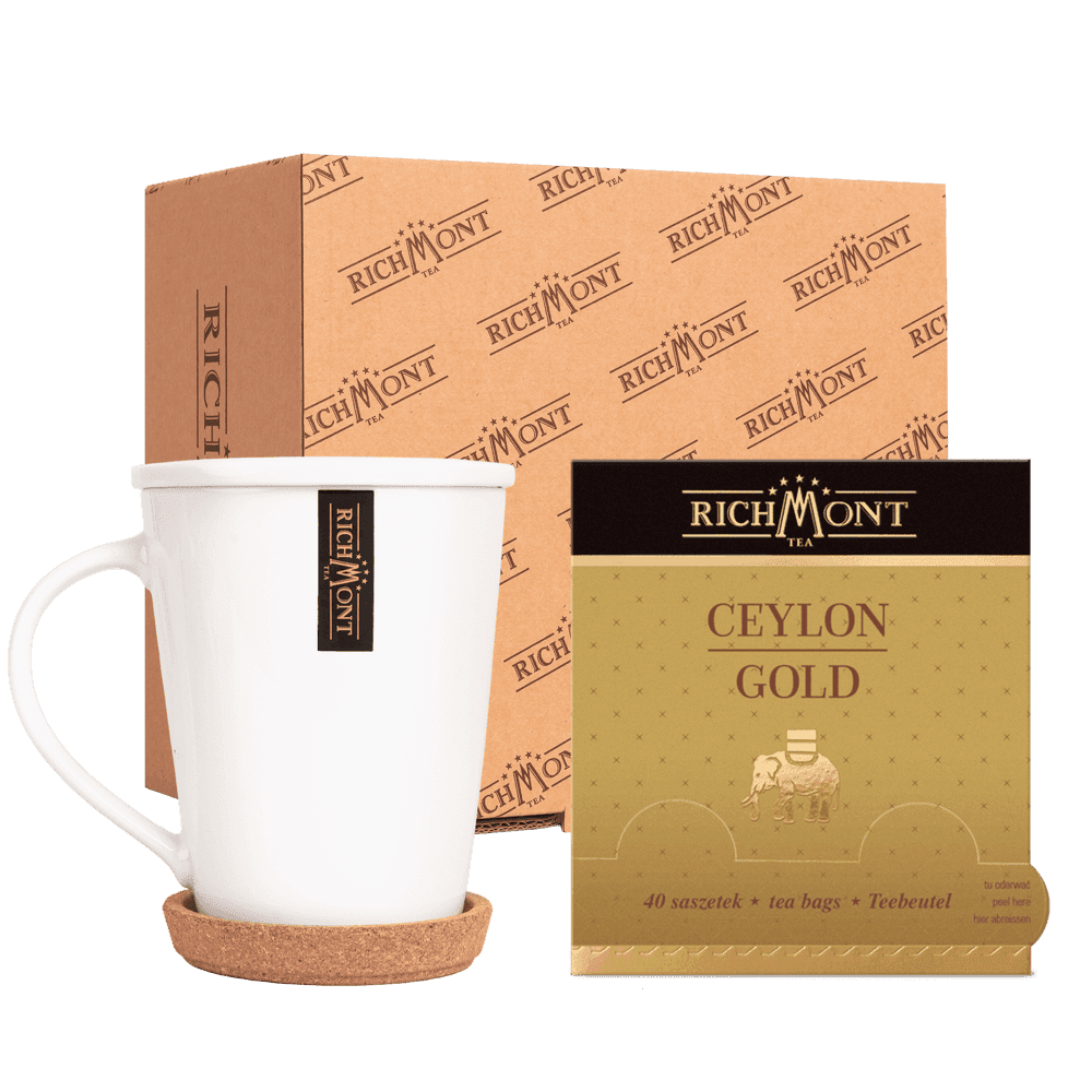 Herbata Richmont Ceylon Gold 40 Saszetek z Zestawem do Celebracji Herbaty Richmont