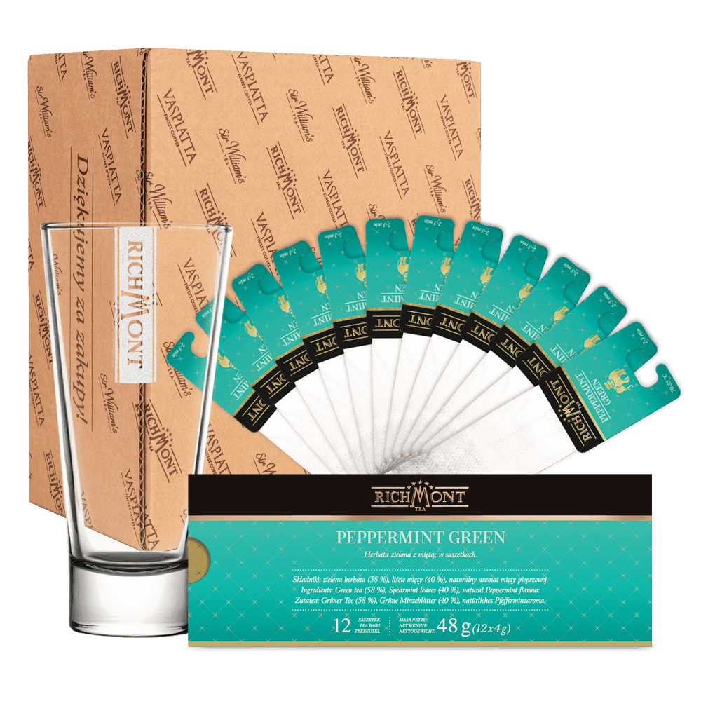Zestaw Richmont Peppermint Green 12 Saszetek +Szklanka Richmont Ice