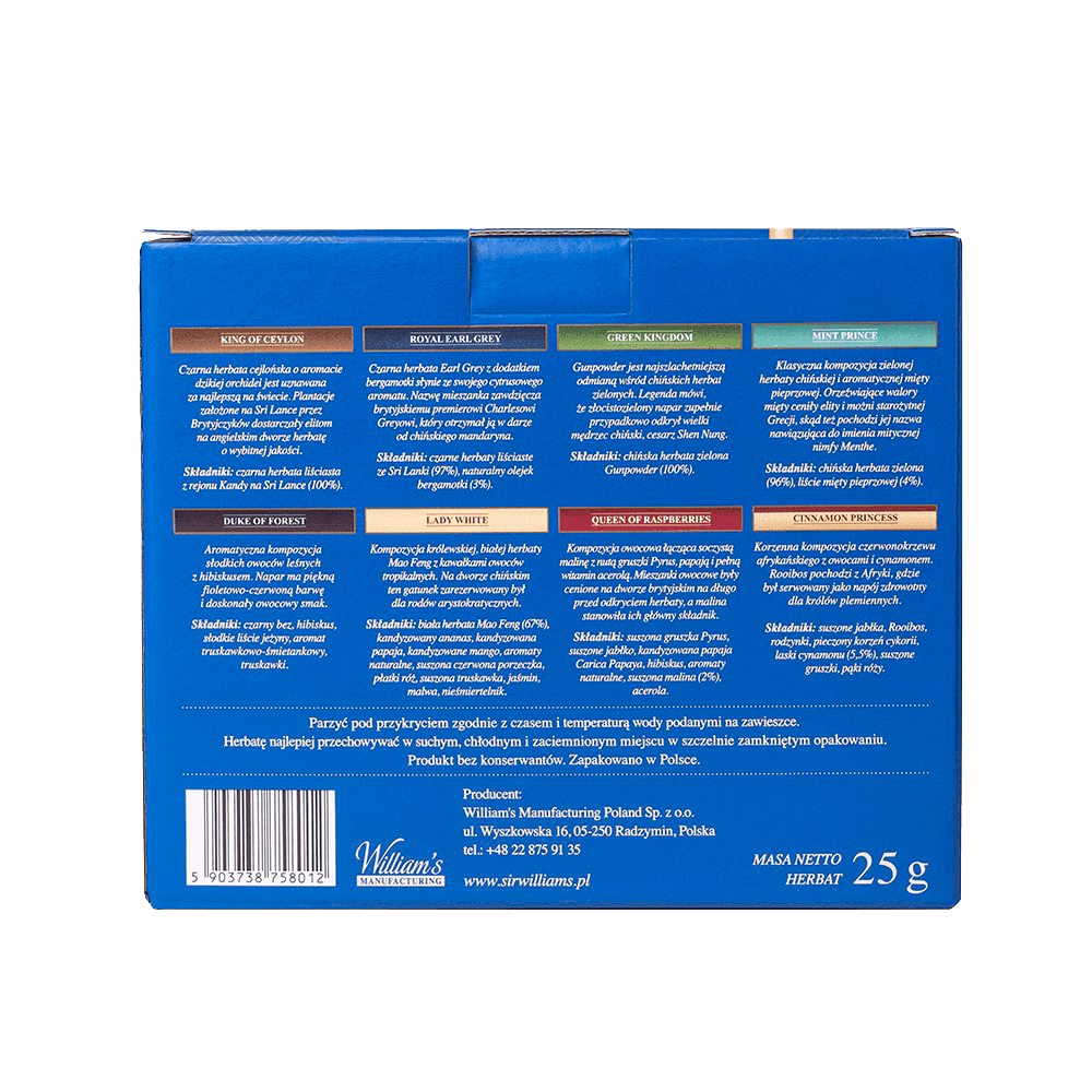 Zestaw Porcelanowy Sir William's Royal DUO & 8 Herbat