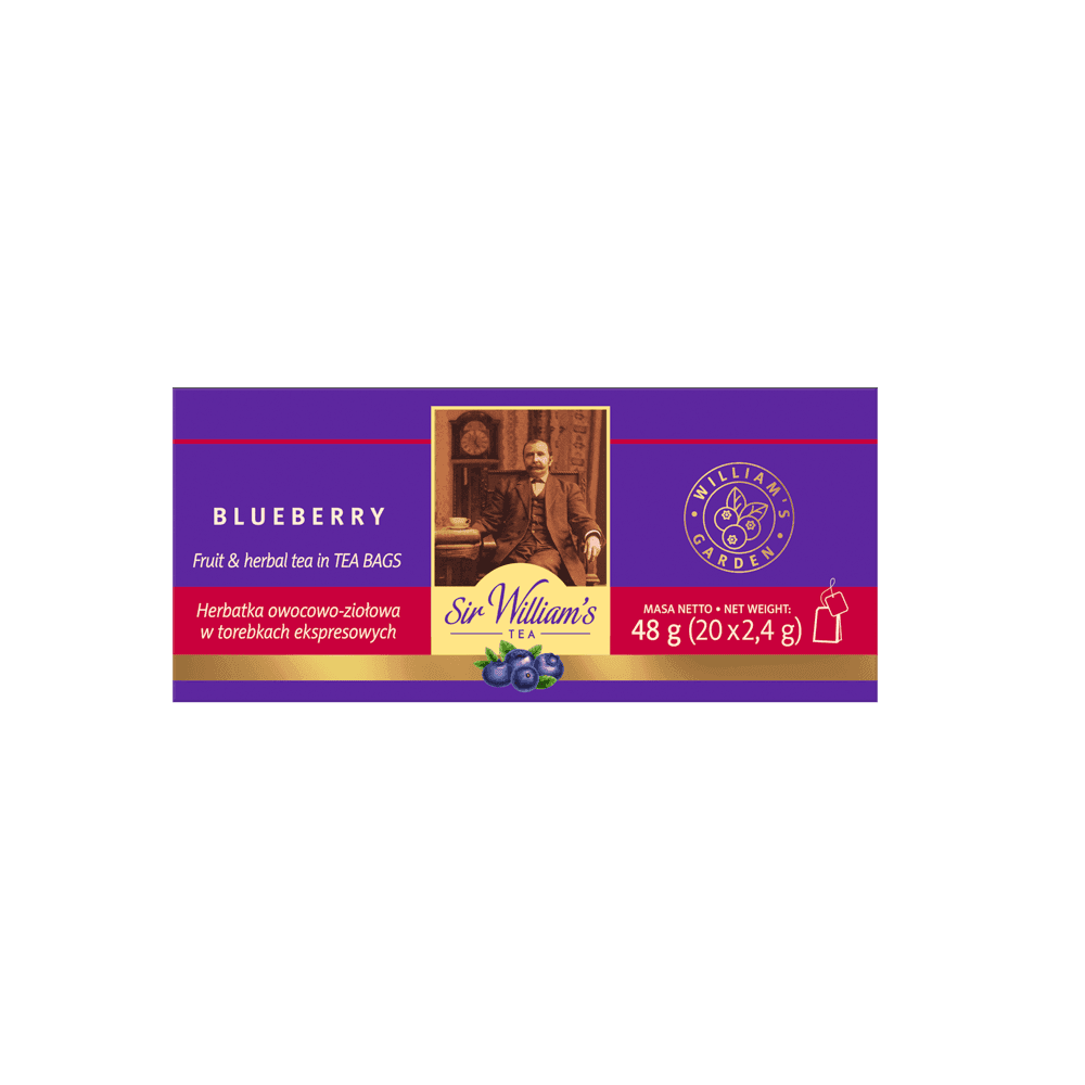 Pakiet 6x Owocowo-Ziołowa Herbatka Sir William's Tea Blueberry 20 Saszetek