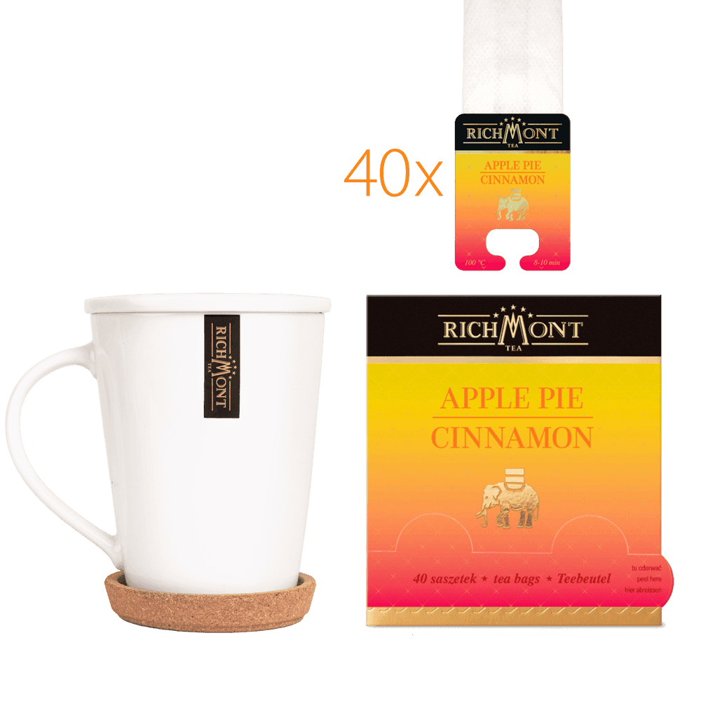 Herbatka Richmont Apple Pie Cinnamon 40 saszetek z Zestawem do Celebracji Herbaty Richmont